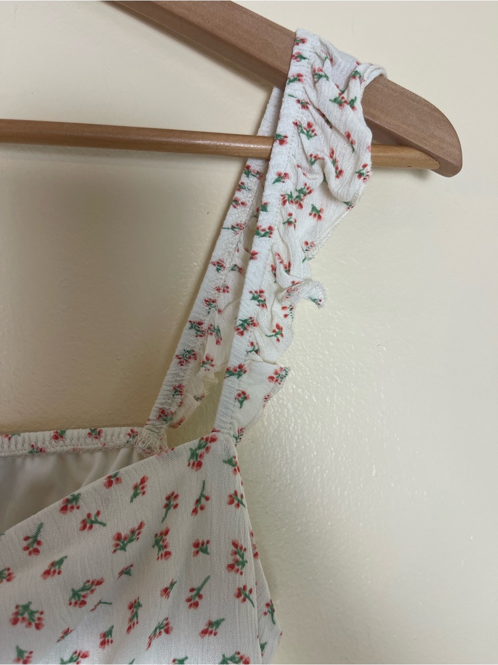 Coquette Floral Ruffle Mini Dress Tiered Cottagecore Tie Back Cutout Sundress M - Picture 4 of 16